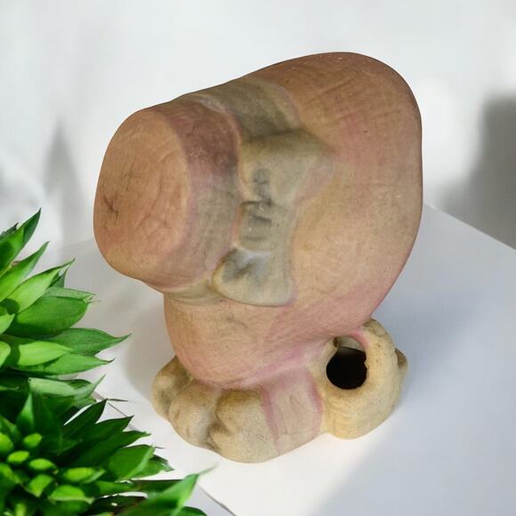 VINTAGE Japan UCTCI 1970 Pink Flower Girl in Sun Hat Basket Vase Figurine - Picture 4 of 6